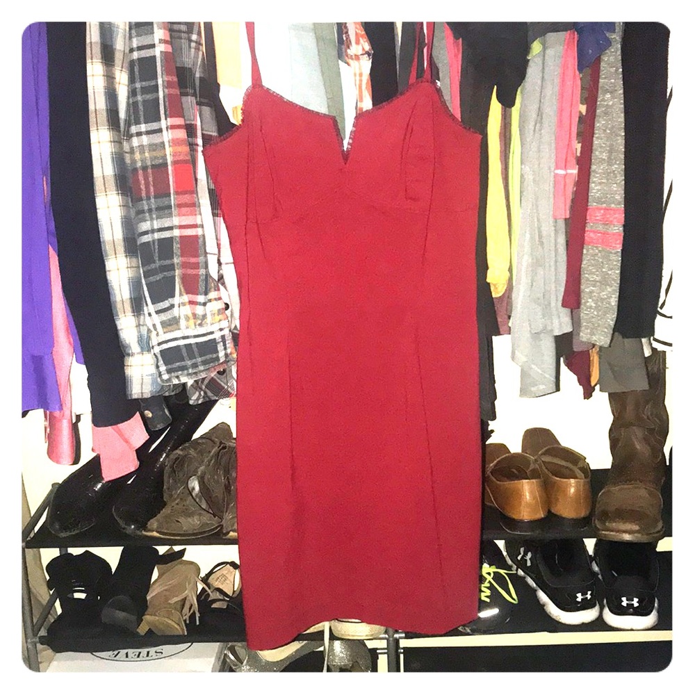 Deep red dress